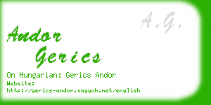 andor gerics business card